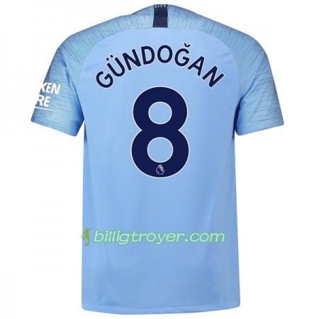 Billige Fotballdrakter Manchester City Gundogan 8 Hjemmedraktsett 2018/19 Kortermet